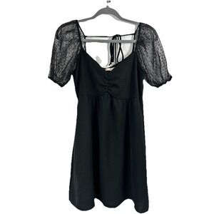 Altar'd State Women's Babydoll Lolita Dress Sz S Mesh Sleeves Y2K Gothic Grunge